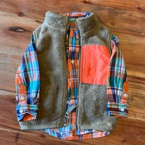 COPY - Sherpa Vest with Plaid Shirt